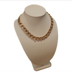 Chunky Gold Flat Chain Necklace, Bling Drip Thick Chain.